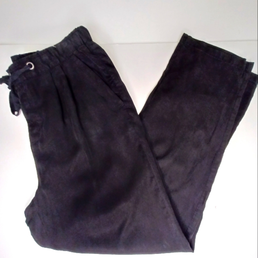 American Eagle High Waist Pull-on Pants Women's Sz 8 Long Tall Black LIKE NEW